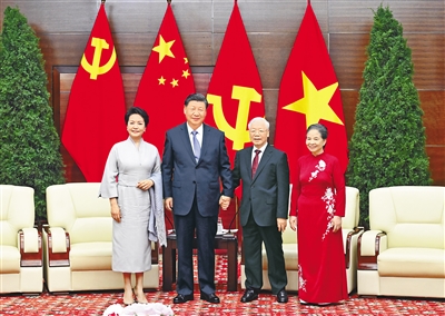 習近平夫婦同越共中央總書記阮富仲夫婦話別